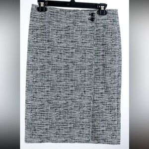 Ann Taylor Women’s Skirt 6 Gray Black Straight Pencil Cotton Blend Lined Stretch